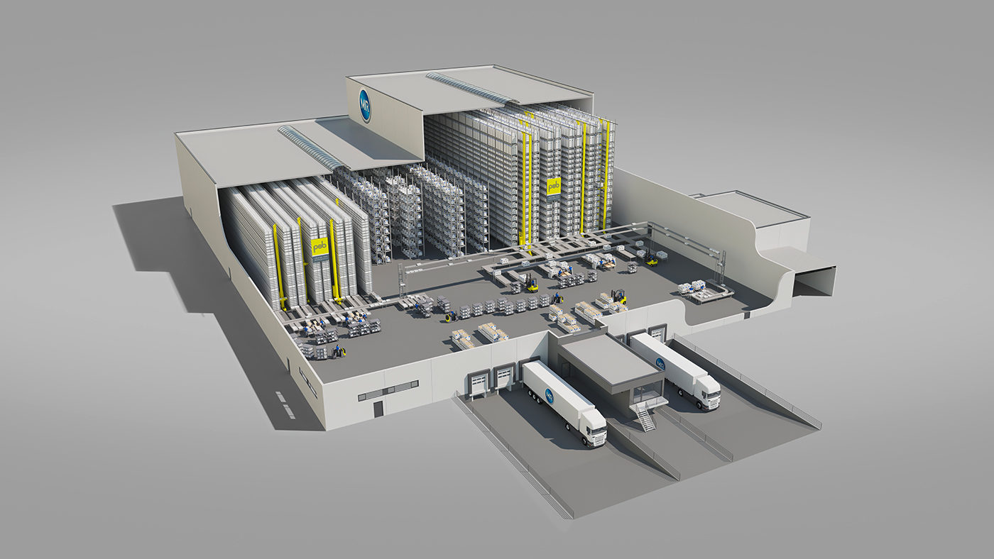 Automatische Logistik für ein Distrubutionszentrum